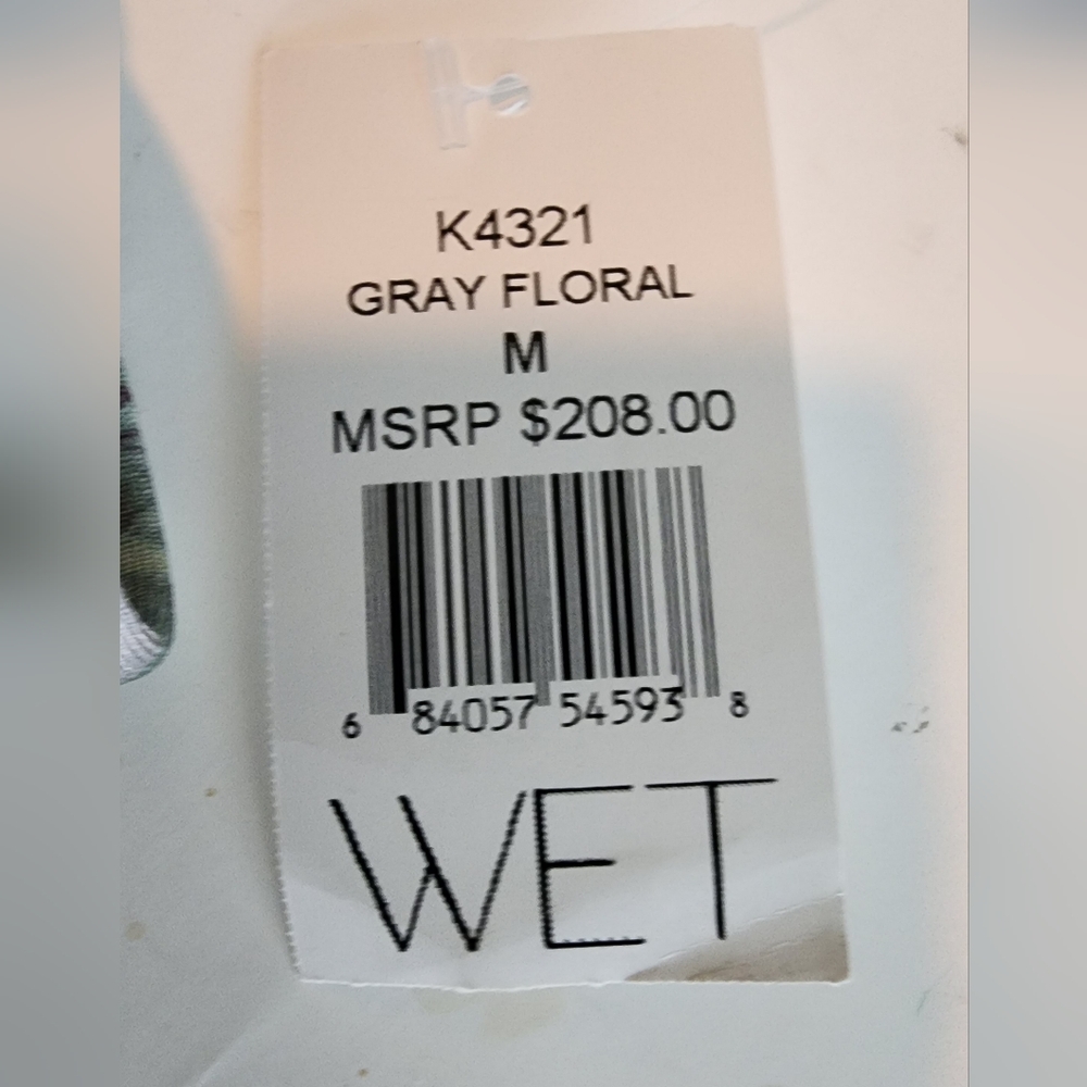 WET Swimweat Luxe Yacht Taylor One-Piece Swimsuit In Gray Floral Size MED - Picture 15 of 15